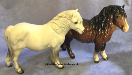 Beswick Horses Shetland Ponies Grey And Brown